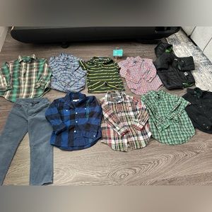 🛍 10 piece Ralph Lauren NorthFace Burberry Kids Shirts Jackets Pant 2T 3T 4T 5Y